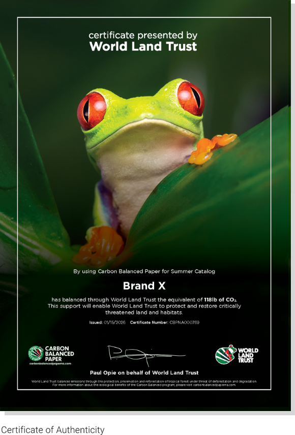 Carbon Balanced Paper Certificate