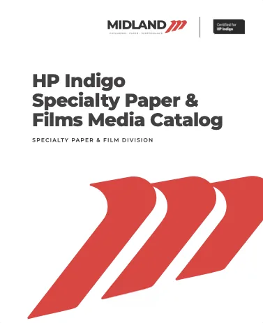 Cover Of HP Indigo Specialty Paper & Films Media Catalog